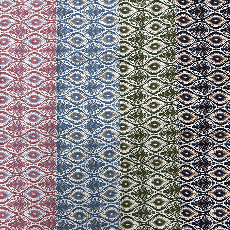 45S trykt rayon stof – Ikat stil